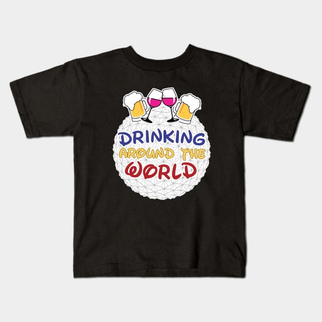 Drinking Around the World Kids T-Shirt by GAMAS Threads